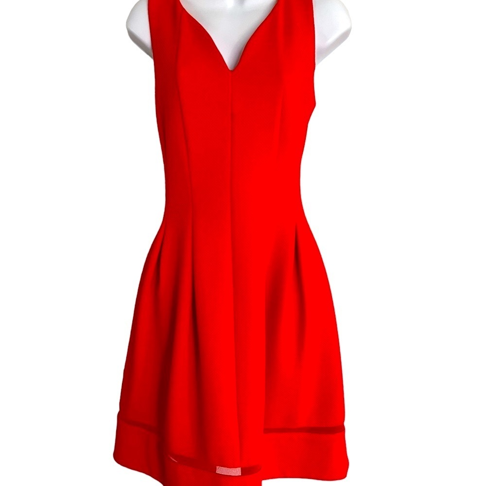 Taylor | Red Orange Fit and Flare Dress